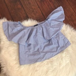 Forever 21 Striped Off the shoulder blouse